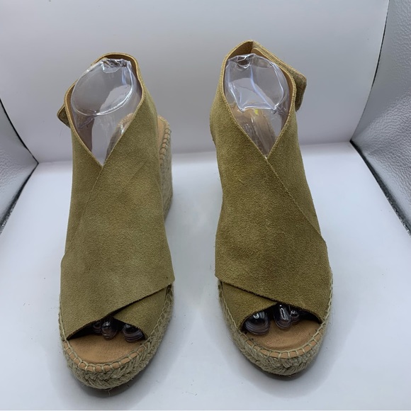 Anthropologie Maypol Carmel Leather Cross Band Espadrilles Wedge Sandals 40US9.5 - Picture 2 of 10